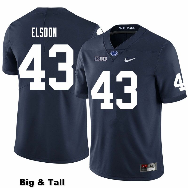 NCAA Nike Men's Penn State Nittany Lions Tyler Elsdon #43 College Football Authentic Big & Tall Navy Stitched Jersey MNJ6298PX